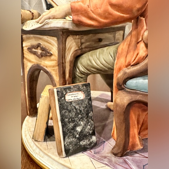 Capodimonte Rare and Unique Italy Large Porcelain Figurine "The Writer" - Picture 12 of 17